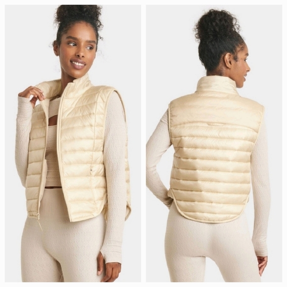 JoyLab Women's Quilted Puffer Vest ~ Ivory - Picture 1 of 16